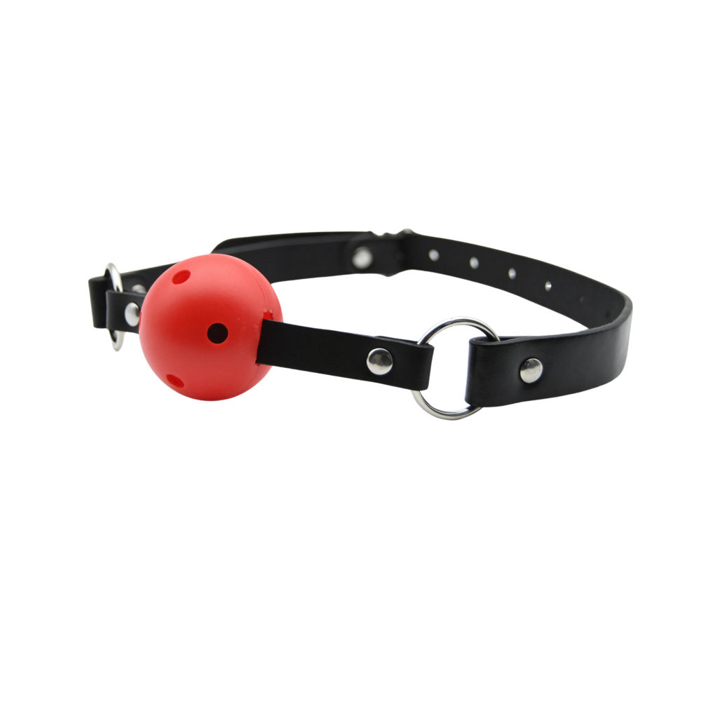 Röd ventilerad ballgag för bondage