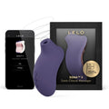 LELO SONA 3 i Cyber Purple med förpackning och mobilapp